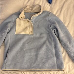 Dudley Stephens Sky Blue and Cream Fleece Pullover
